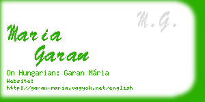 maria garan business card